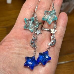 3/$25 Star & Moon Dangle Earrings